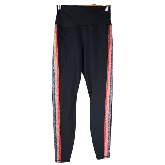 Spiritual Gangster metallic Sparkle High Waist 7/8 Leggings Glitter Stripe Small - Picture 1 of 10